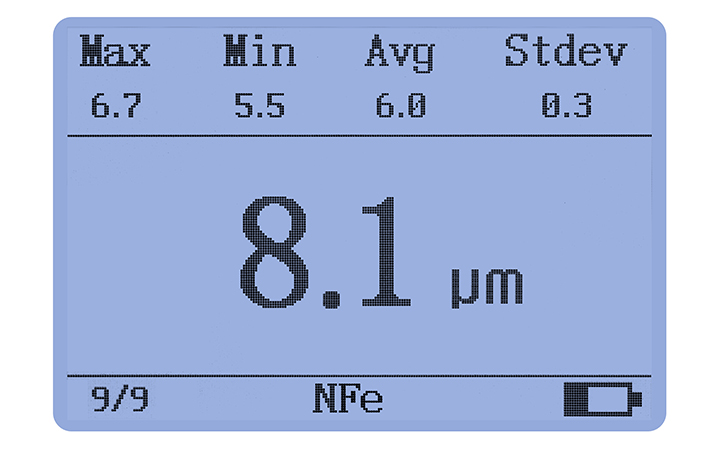 LS225+N1500涂层测厚仪测量界面